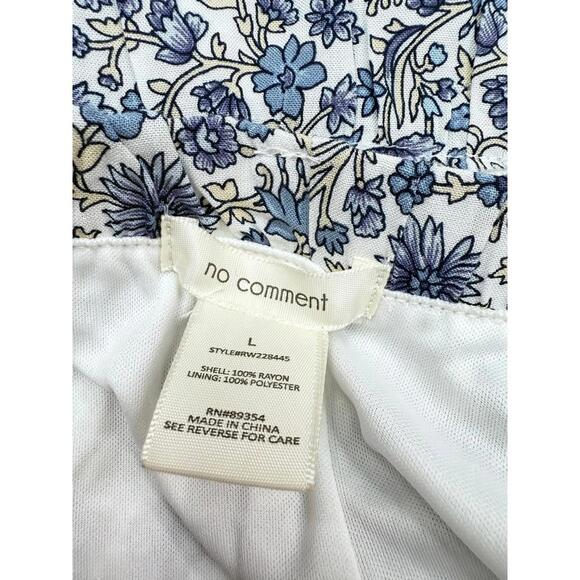 No Comment Blue Floral Tiered Maxi Skirt Elastic Waist‎ Lined RW228445 NWT L - Picture 3 of 8